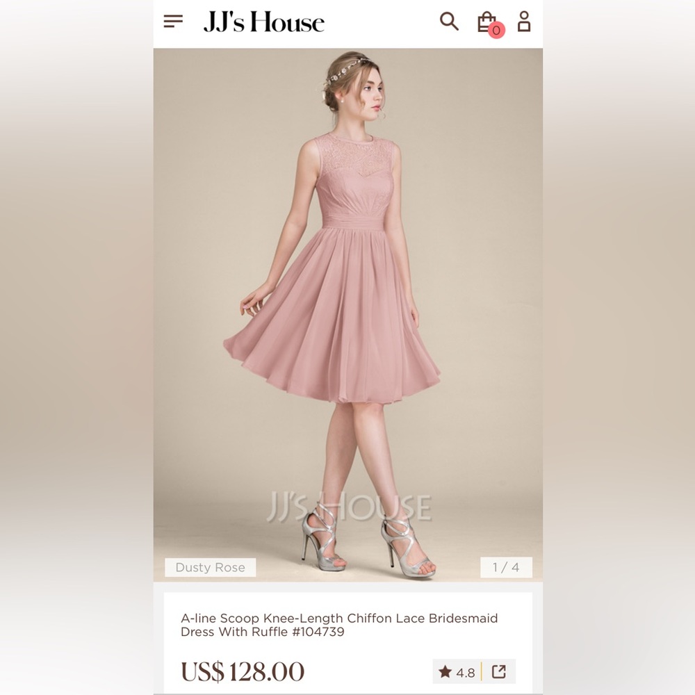 Dusty Rose short cocktail dress
